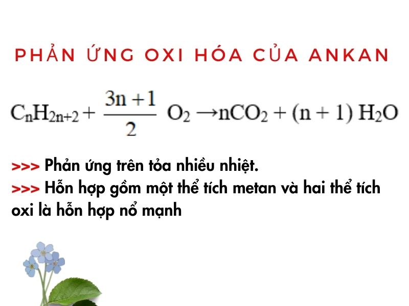 Phản ứng oxi hóa của ankan Phản ứng oxi hóa của ankan