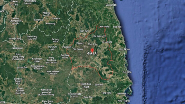 Bản đồ địa giới hành chính tỉnh Gia Lai với diện tích tỉnh Gia Lai cũ 15.510 km2
