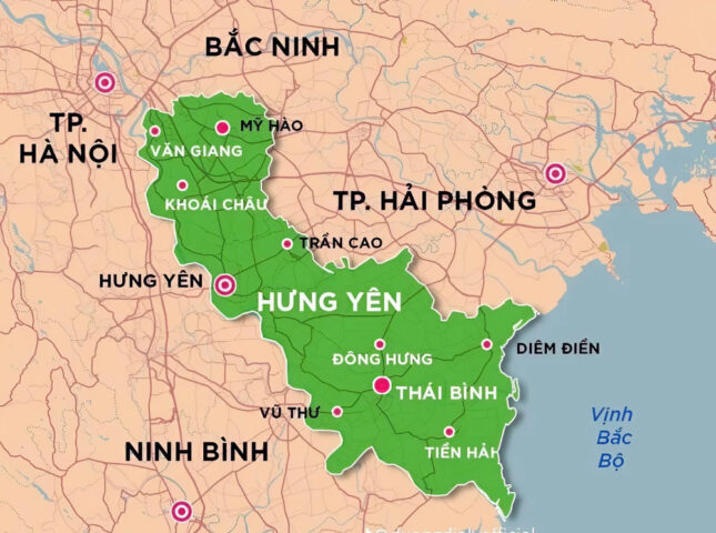 Bản đồ hành chính tỉnh Hưng Yên, địa phương có diện tích nhỏ nhất Việt Nam sau sáp nhập