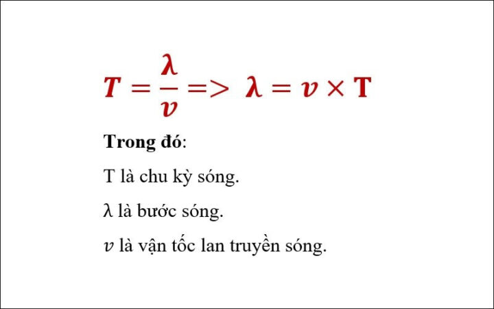 Các công thức tính bước sóng và vận tốc
