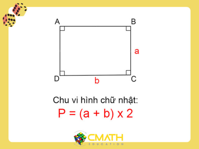 Công thức tính chu vi hình chữ nhật cơ bản cho học sinh lớp 4