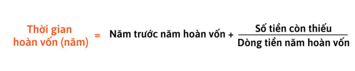 Công thức tính thời gian hòa vốn không chiết khấu với dòng tiền đều
