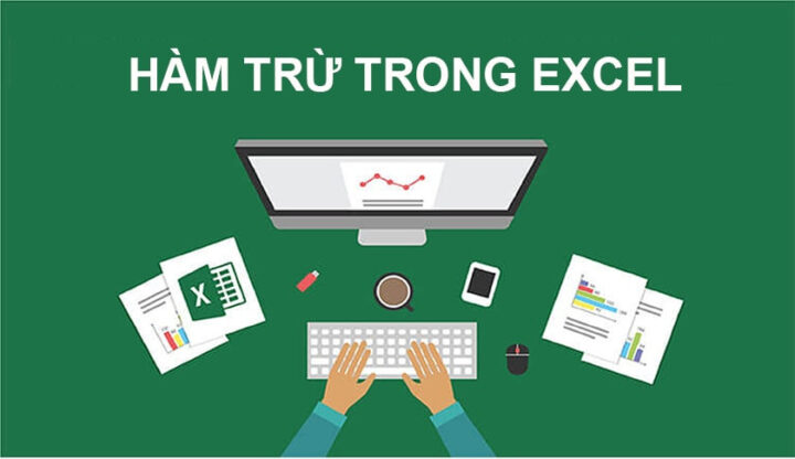 Hình minh họa các toán tử và công thức cơ bản cho phép trừ trong Excel