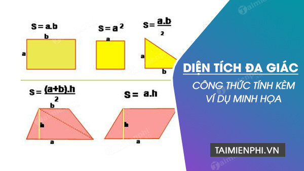 Hình minh họa cách tính diện tích đa giác không đều bằng phương pháp chia nhỏ
