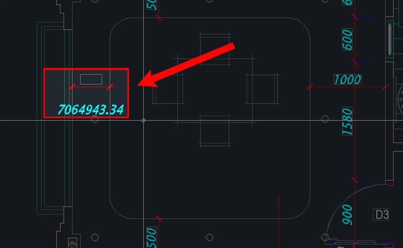 Kết quả diện tích được hiển thị trên bản vẽ sau khi sử dụng Lisp SS trong CAD 2007