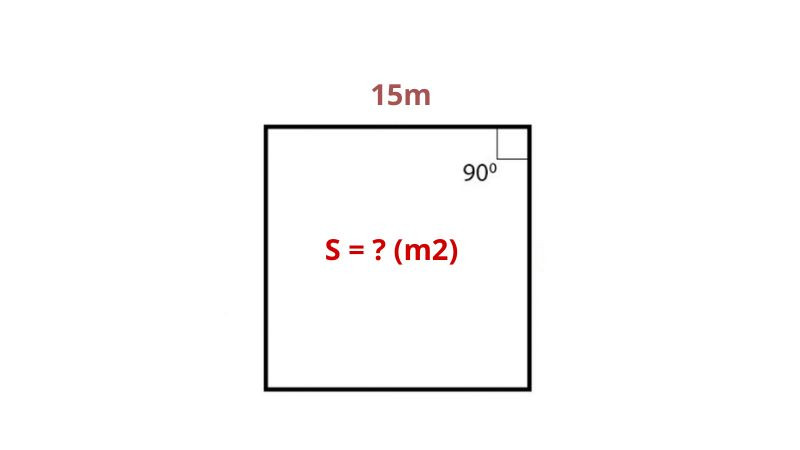 Mảnh đất hình vuông có cạnh 15m
