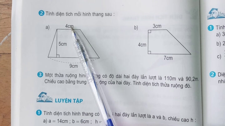 muốn tính diện tích hình thang là