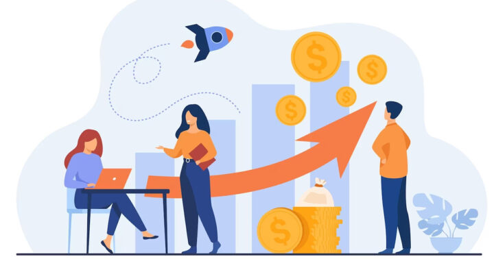 Người kinh doanh phân tích biểu đồ doanh thu bán hàng