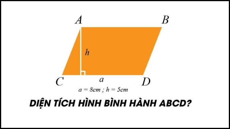 Thực hành giải toán diện tích hình bình hành