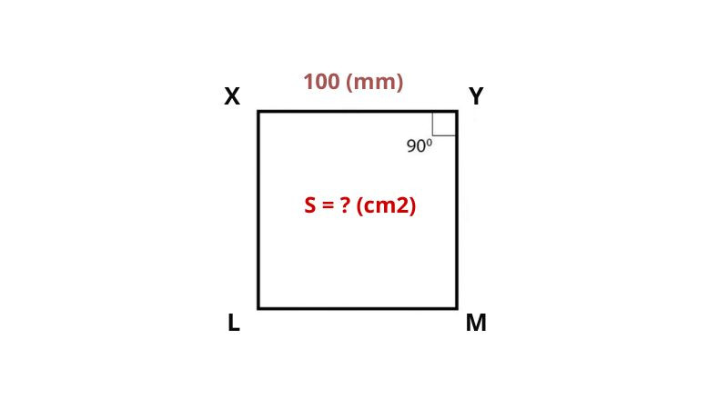 Tờ giấy hình vuông có cạnh dài 100mm