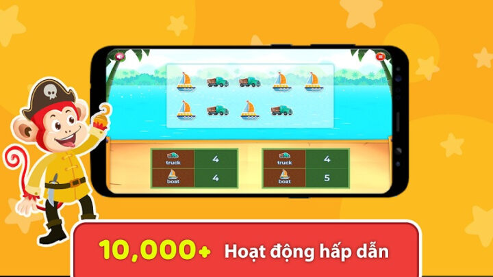 Ứng dụng Monkey Math giúp trẻ em học toán hình tròn và công thức đường kính tính chu vi
