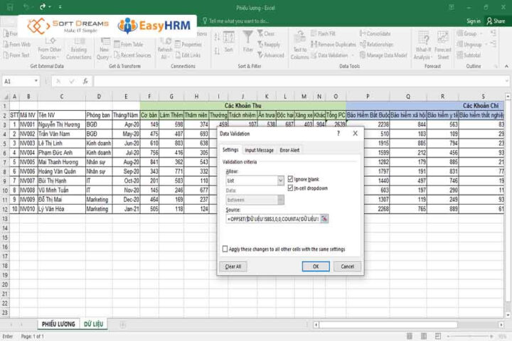Ưu điểm khi sử dụng bảng lương Excel