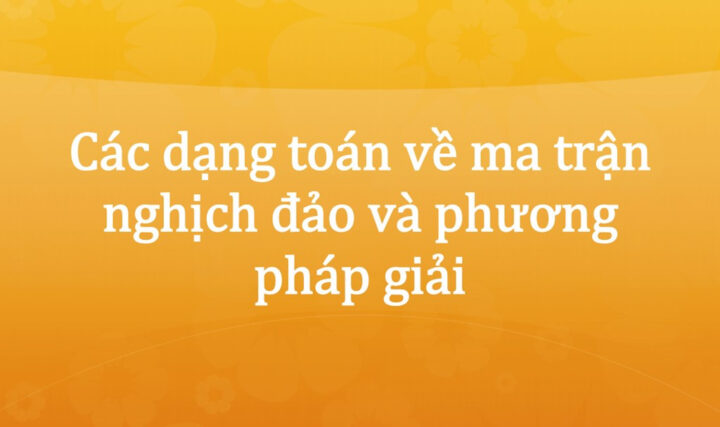 Hiểu Rõ Công Thức Tính Ma Trận Nghịch Đảo Hiệu Quả