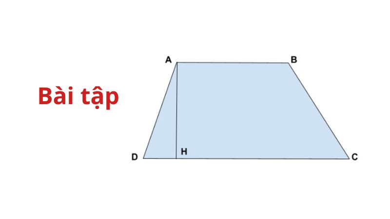 Bài tập minh họa cách áp dụng công thức để tính diện tích hình thang thông thường với các thông số cụ thể.