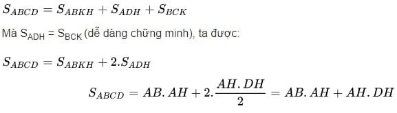 Bài toán ví dụ về tính diện tích hình thang cân áp dụng vào các phần nhà của Oggy