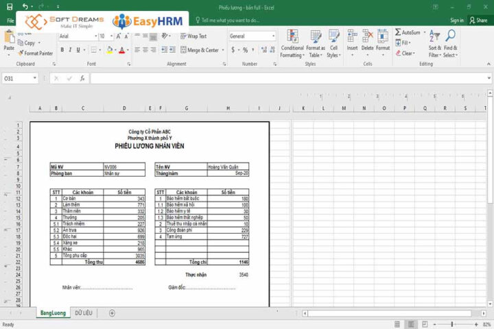 Bảng lương Excel giúp tính thuế TNCN hiệu quả