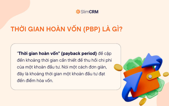 Biểu đồ minh họa khái niệm thời gian hoàn vốn (PBP) trong phân tích tài chính.
