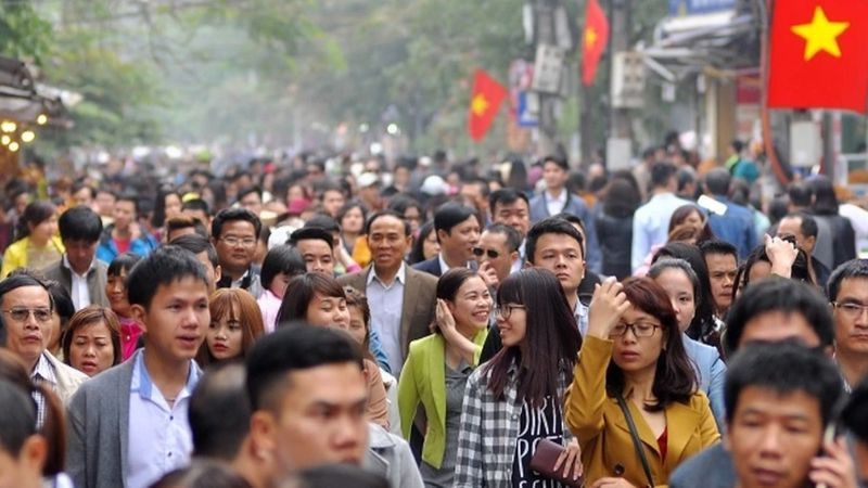 Biểu đồ thể hiện cơ cấu dân số Việt Nam 2023 theo giới tính và khu vực.