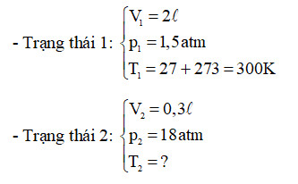 Các bước tính toán nhiệt độ cuối cùng của khí lý tưởng