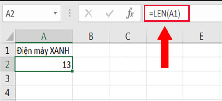 các công thức tính hàm trong excel với hàm LEN
