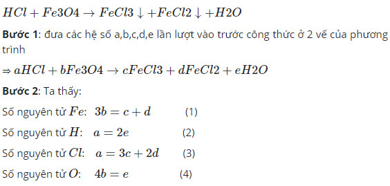 Cách cân bằng phương trình hóa học bằng phương pháp đại số