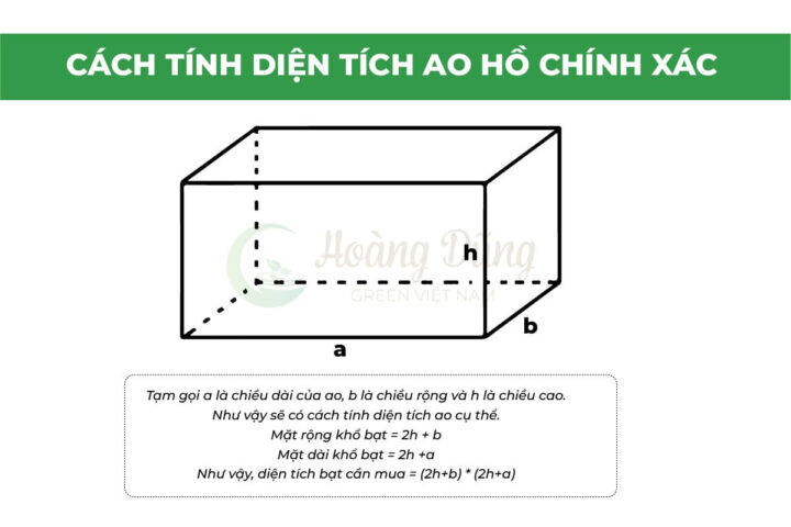 Cách tính diện tích ao hồ cho bạt lót