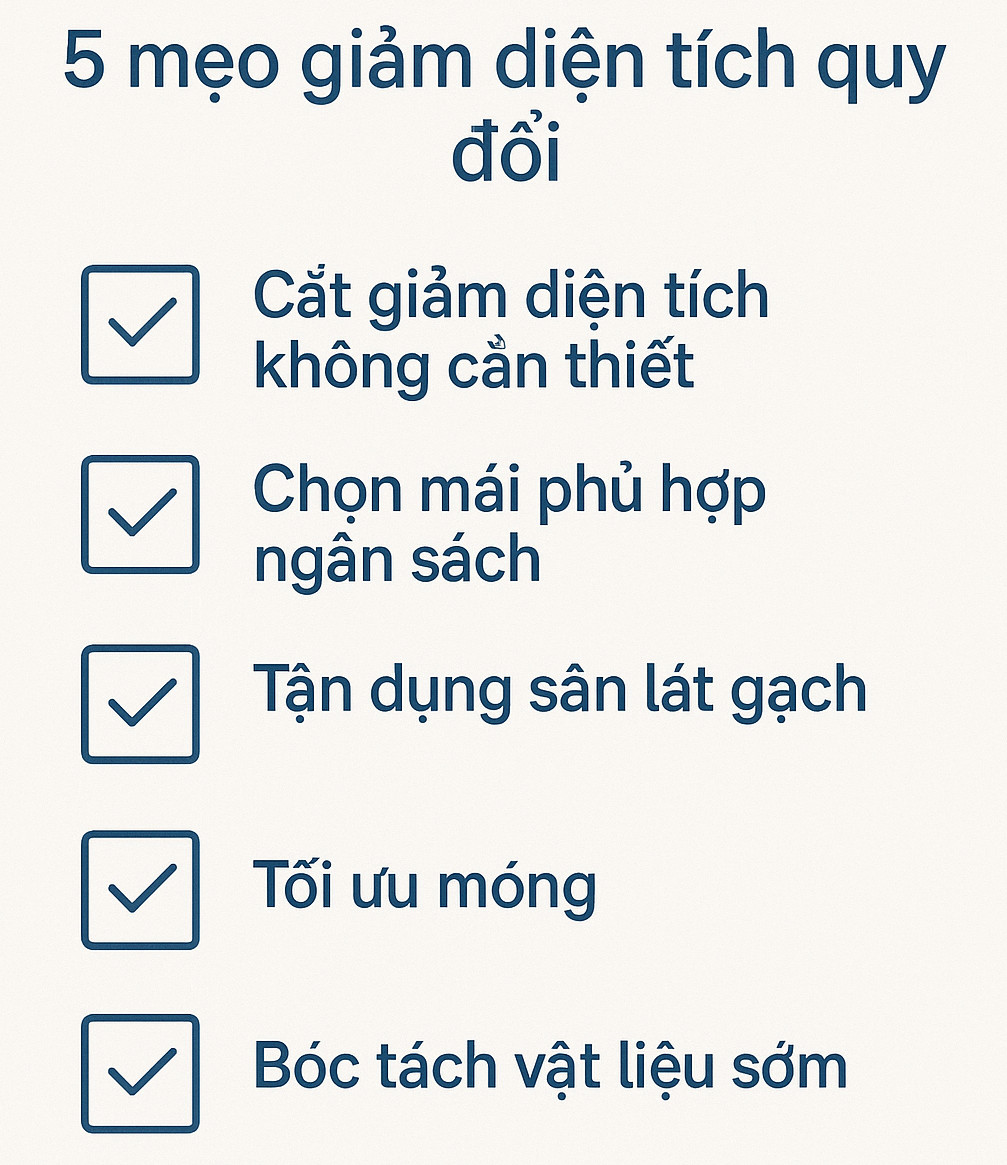 Checklist 5 mẹo giảm diện tích quy đổi và tối ưu chi phí xây dựng, cân nhắc việc tính tam cấp