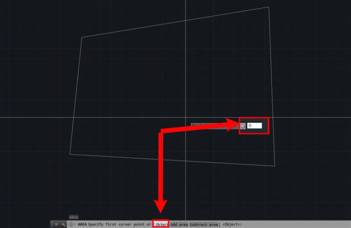 Chọn đối tượng để tính diện tích trên CAD bằng lệnh AREA