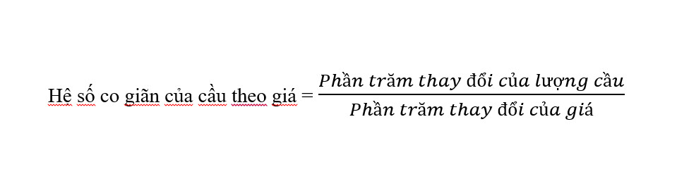 Công thức tính độ co giãn của cầu theo phần trăm