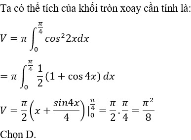 Giải pháp chi tiết ví dụ 2 ứng dụng công thức tích phân thể tích