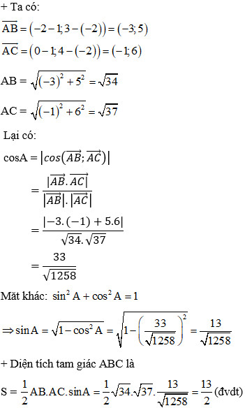 Giải pháp tính diện tích tam giác từ tọa độ các đỉnh