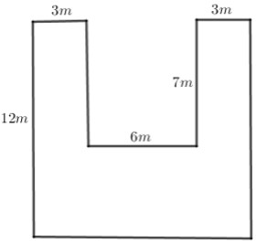Hình ảnh mảnh đất với các kích thước phức tạp cần tính diện tích