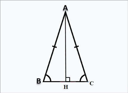 Hình ảnh minh họa đường cao trong tam giác cân