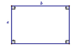Hình ảnh minh họa hình chữ nhật với các cạnh a, b và diện tích S=ab