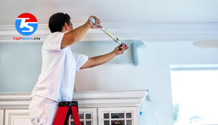 Hình ảnh minh họa quá trình sơn nhà chung cư, hướng dẫn cách tính diện tích sơn nhà chung cư