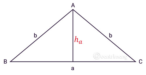Hình ảnh tam giác cân với đường cao