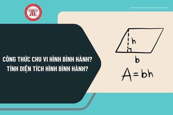 Hình bình hành với cạnh đáy và chiều cao minh họa công thức tính diện tích