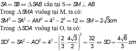 Hình chóp đều với các cạnh đáy và đường cao mặt bên minh họa cách tính diện tích toàn phần của hình chóp