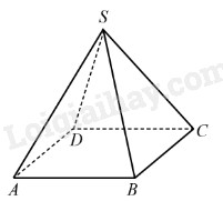 Hình chóp tứ giác đều S.ABCD với đỉnh S và đáy ABCD.