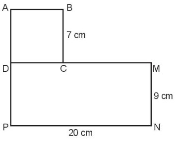 Hình H gồm hình vuông ABCD và hình chữ nhật DMNP