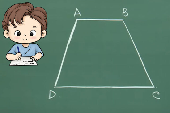 Hình minh họa một hình thang với các cạnh đáy song song và chiều cao biểu thị khoảng cách giữa chúng.