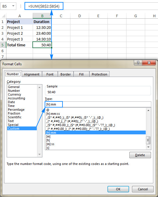 Hướng dẫn định dạng thời gian lớn hơn 24 giờ trong Excel