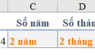 Kết quả tổng hợp khoảng cách giữa hai thời điểm bao gồm cả ngày và giờ