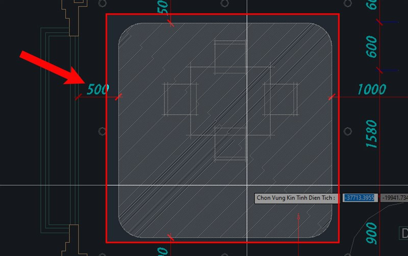 Khoanh vùng để đo diện tích trong CAD bằng công cụ Lisp SS