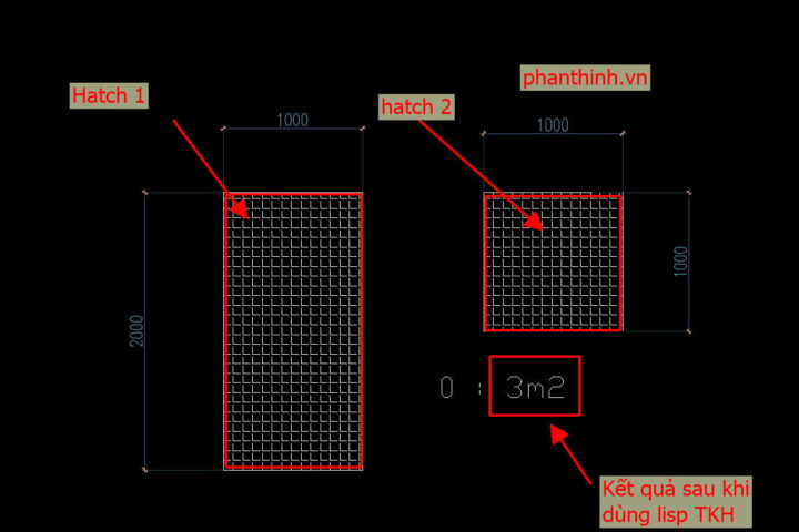 Lisp TKH giúp tính tổng diện tích vùng Hatch trong bản vẽ AutoCAD