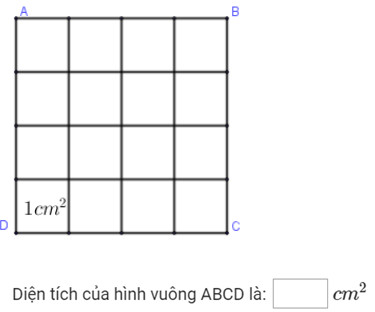 Lưới ô vuông 4x4 giúp học sinh hình dung cách tính diện tích