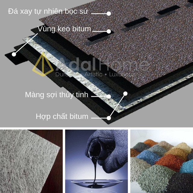 Mẫu mái ngói nhật hiện đại sử dụng ngói bitum phủ đá