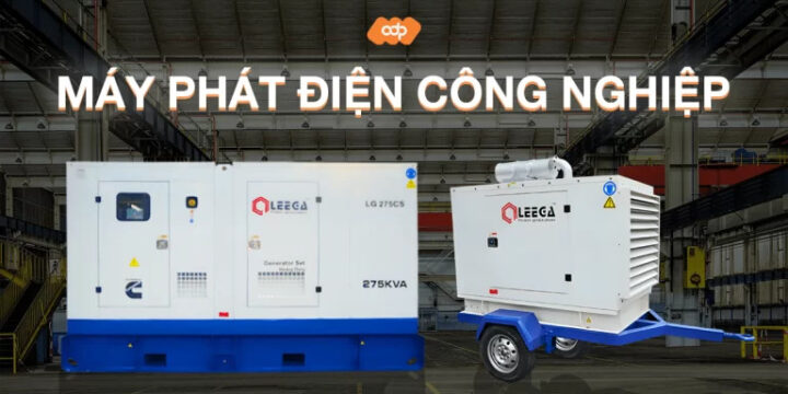 Máy phát điện 3 pha cỡ lớn đang hoạt động trong nhà máy, minh họa cho công suất điện công nghiệp.