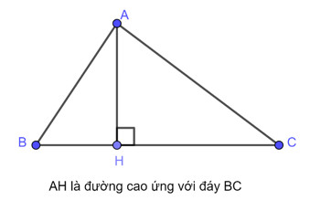 Minh họa đường cao trong tam giác nhọn