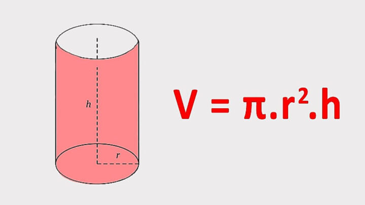 Mô phỏng hình trụ với bán kính và chiều cao để tính thể tích